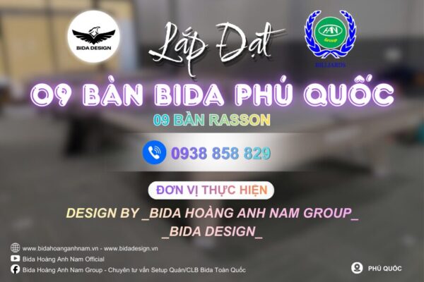 Lắp đặt 09 bàn bida tại Phú Quốc | Bida Design