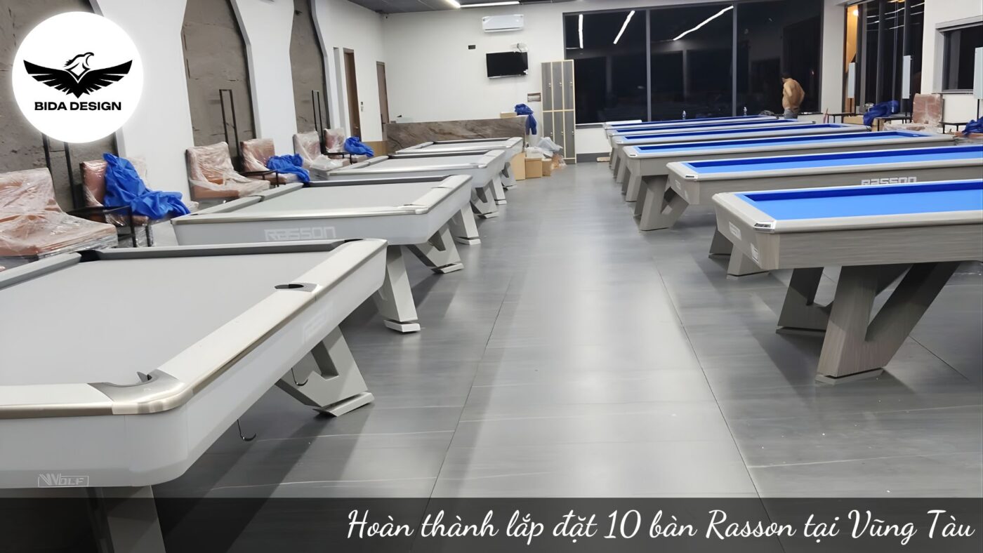 Hoàn thành lắp đặt 10 bàn Rasson Wolf tại Vũng Tàu | Bida Design