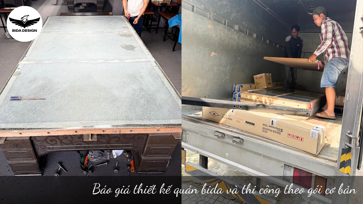 Báo giá thiết kế quán bida và thi công theo gói cơ bản