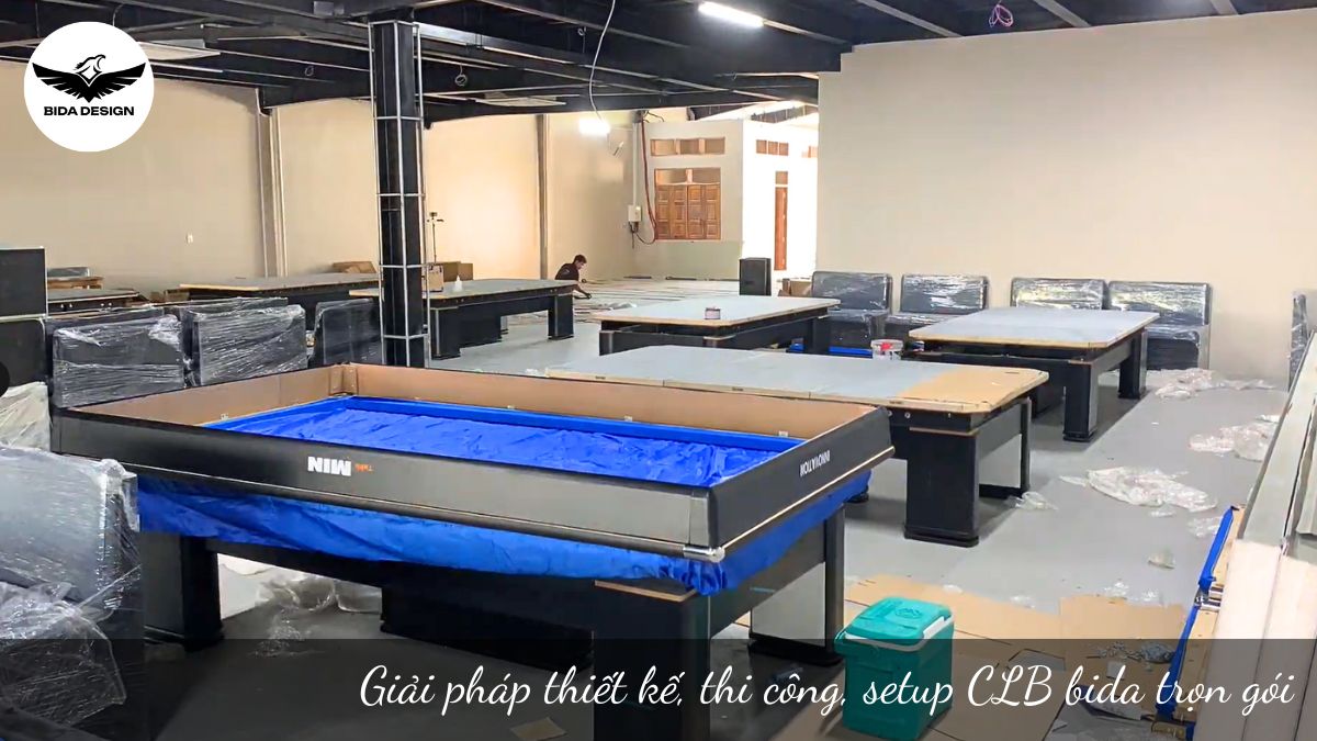 Giải pháp thiết kế, thi công, setup CLB bida trọn gói